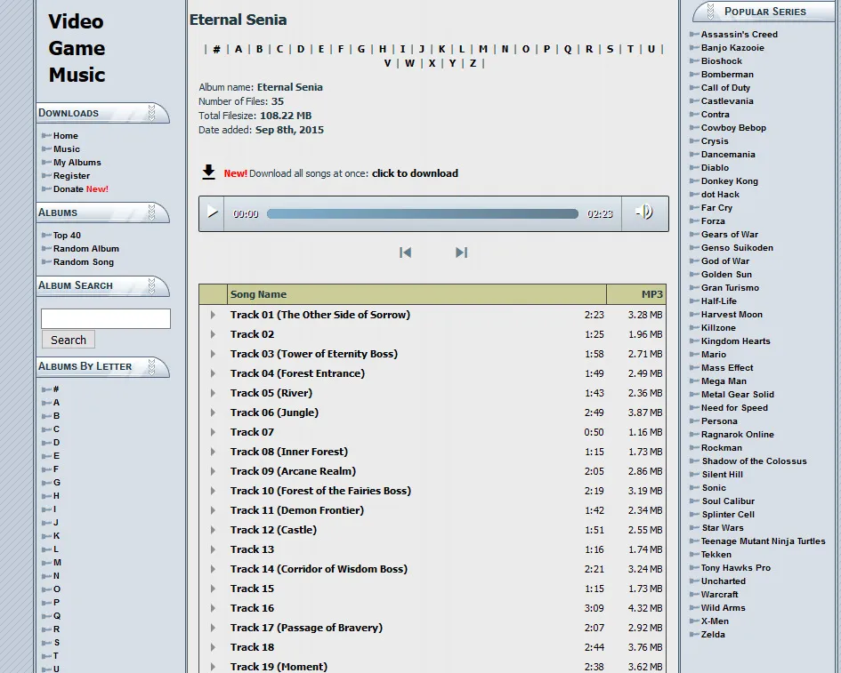 Eternal Senia OST page