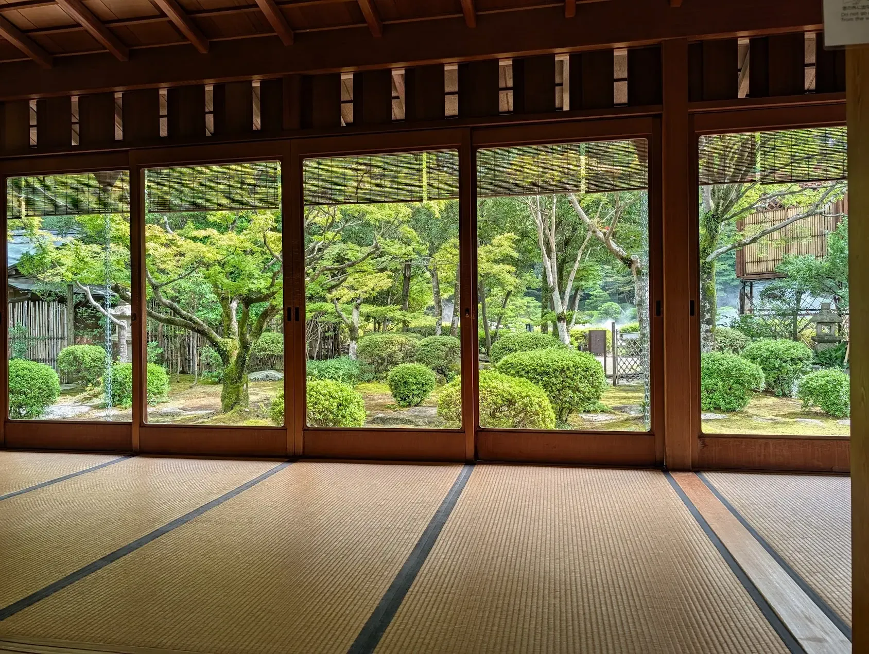 茶會館內部往外看